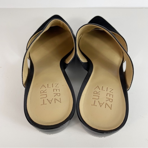 Black Suede Leather Pointed Toe Slip On Mules - Naturalizer - Picture 6 of 9